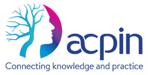 ACPIN logo featuring stylized interconnected shapes resembling neurons, accompanied by the text 'Association of Chartered Physiotherapists Interested in Neurology' in blue and grey tones
